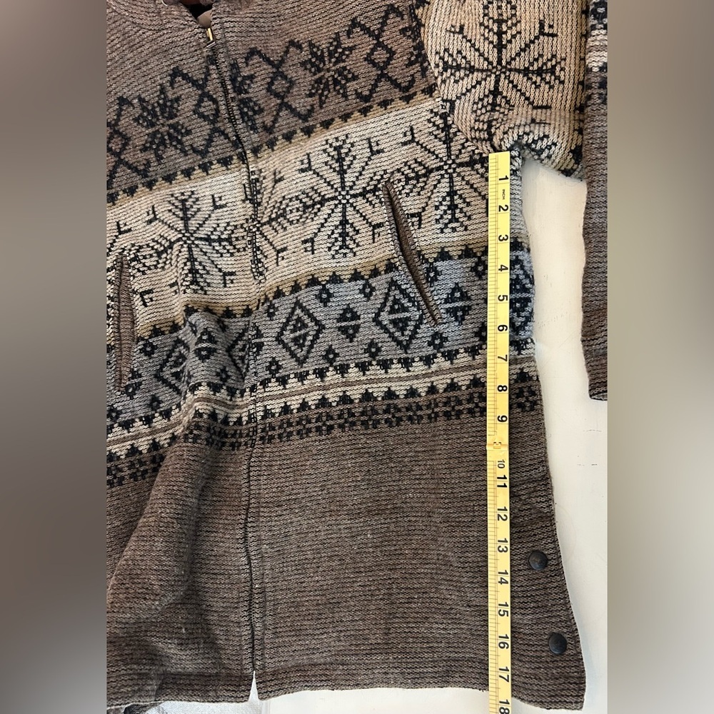 VINTAGE Woolrich Brown Fair Isle Patterned Utility Outdoor Jacket Rugged Sz XL - Picture 15 of 16